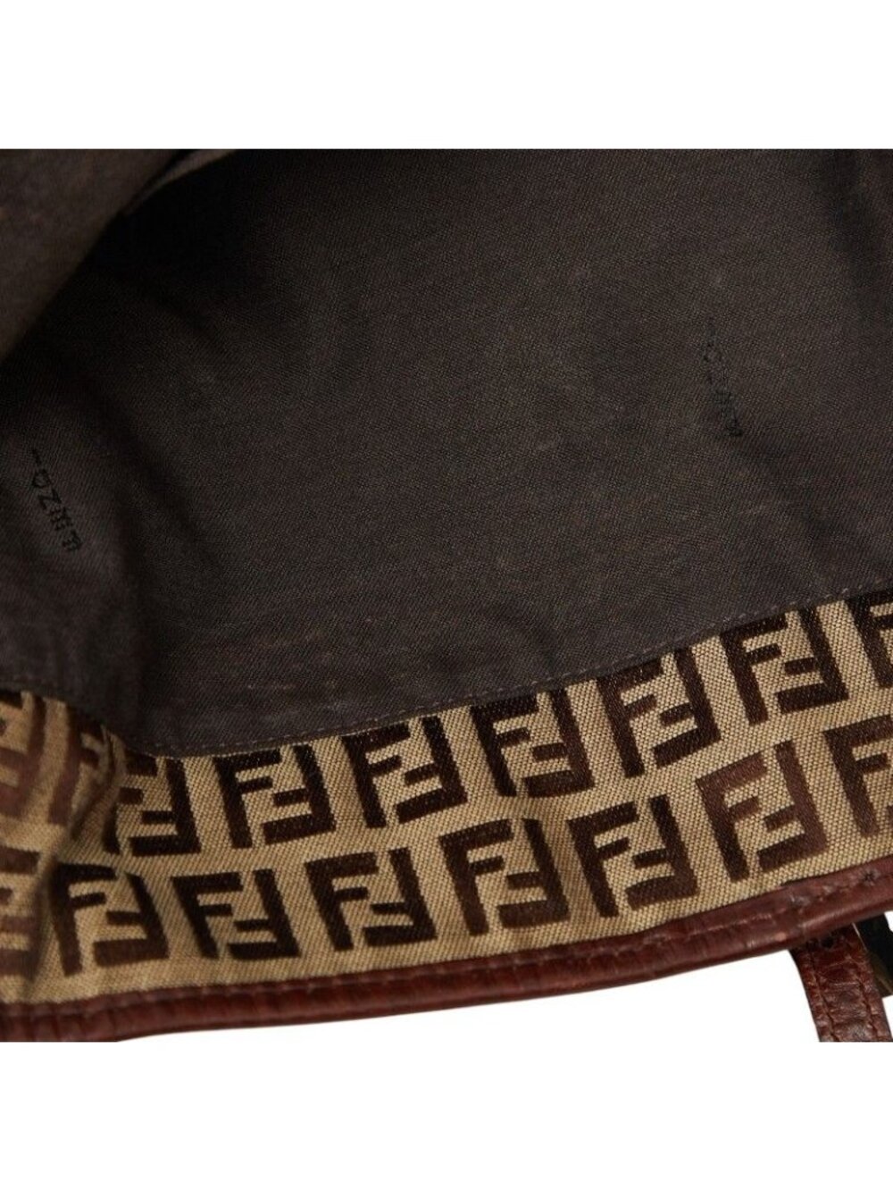 Fendi Zucchino Tote Beige Brown Canvas Leather - Picture 8 of 10